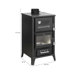 Stufe A Legna > Dmora Stufa a legna Algua, 49x45 h92 cm, Nero