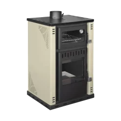 Stufe A Legna > Dmora Stufa a legna Aragona, 62x62 h102 cm, Beige Nero, Beige