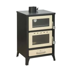 Stufe A Legna > Dmora Stufa a legna Catena, 59x51 h92 cm, Beige Beige, Nero