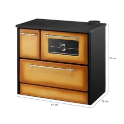 Stufa cucina in metallo gialla e nera 87x51x79h cm - Andalo