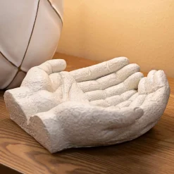 Oggettistica > Dmora Svuotatasche Effetto Pietra Sfumatura Colore Struttura Crema, - Fane Bianco Crema
