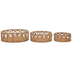Oggettistica > Dmora Svuotatasche set da 3 in Rattan, - Famorite Marrone
