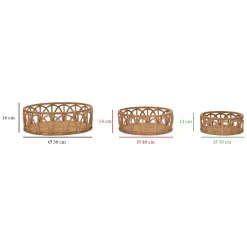 Oggettistica > Dmora Svuotatasche set da 3 in Rattan, - Famorite Marrone