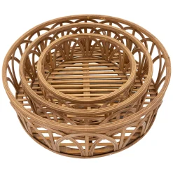 Oggettistica > Dmora Svuotatasche set da 3 in Rattan, - Famorite Marrone