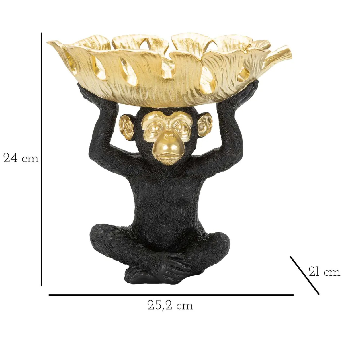 Oggettistica > Dmora Svuotatasche oro Nero Colore Struttura Nero, - Balote Nero, Oro