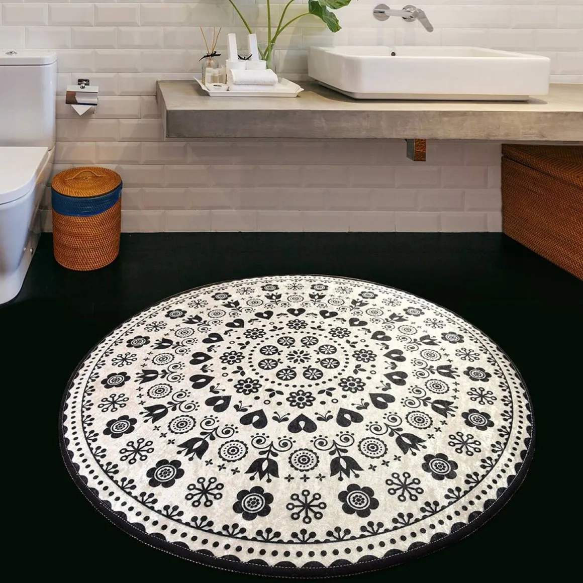 Tappeto da bagno Medina, 100x100 cm, Multicolore
