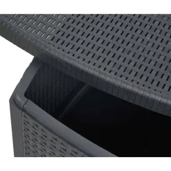 Tavoli Da Esterno|Outdoor > Dmora Tavolino da esterno Akane, 53x53h40 cm, Antracite Nero Antracite
