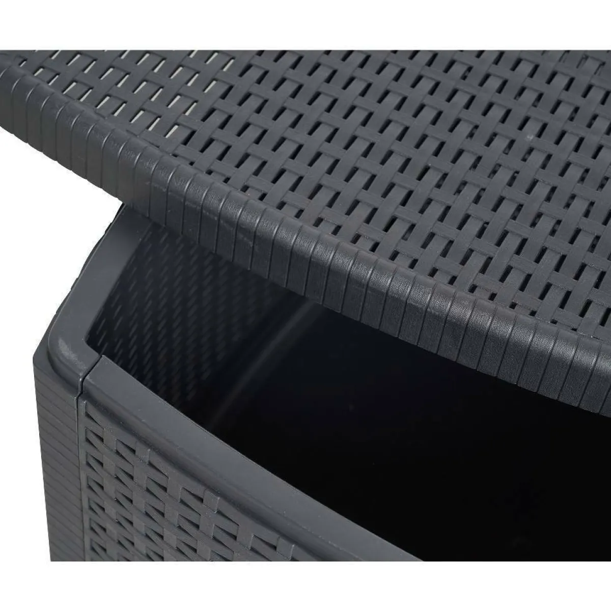Tavoli Da Esterno|Outdoor > Dmora Tavolino da esterno Akane, 53x53h40 cm, Antracite Nero Antracite