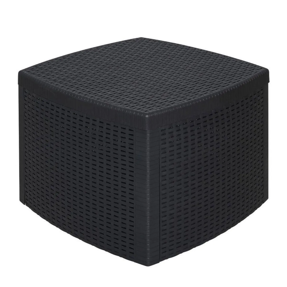 Tavoli Da Esterno|Outdoor > Dmora Tavolino da esterno Akane, 53x53h40 cm, Antracite Nero Antracite
