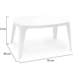 Tavolino da Esterno Bianco 2 Posti 76x49x43h cm, Made in Italy - Mclendon
