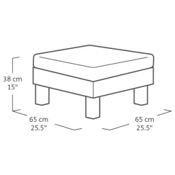 Tavoli Da Esterno > Dmora Tavolino da Esterno 4 Posti 65x65x29h cm - Ionia Marrone Noce