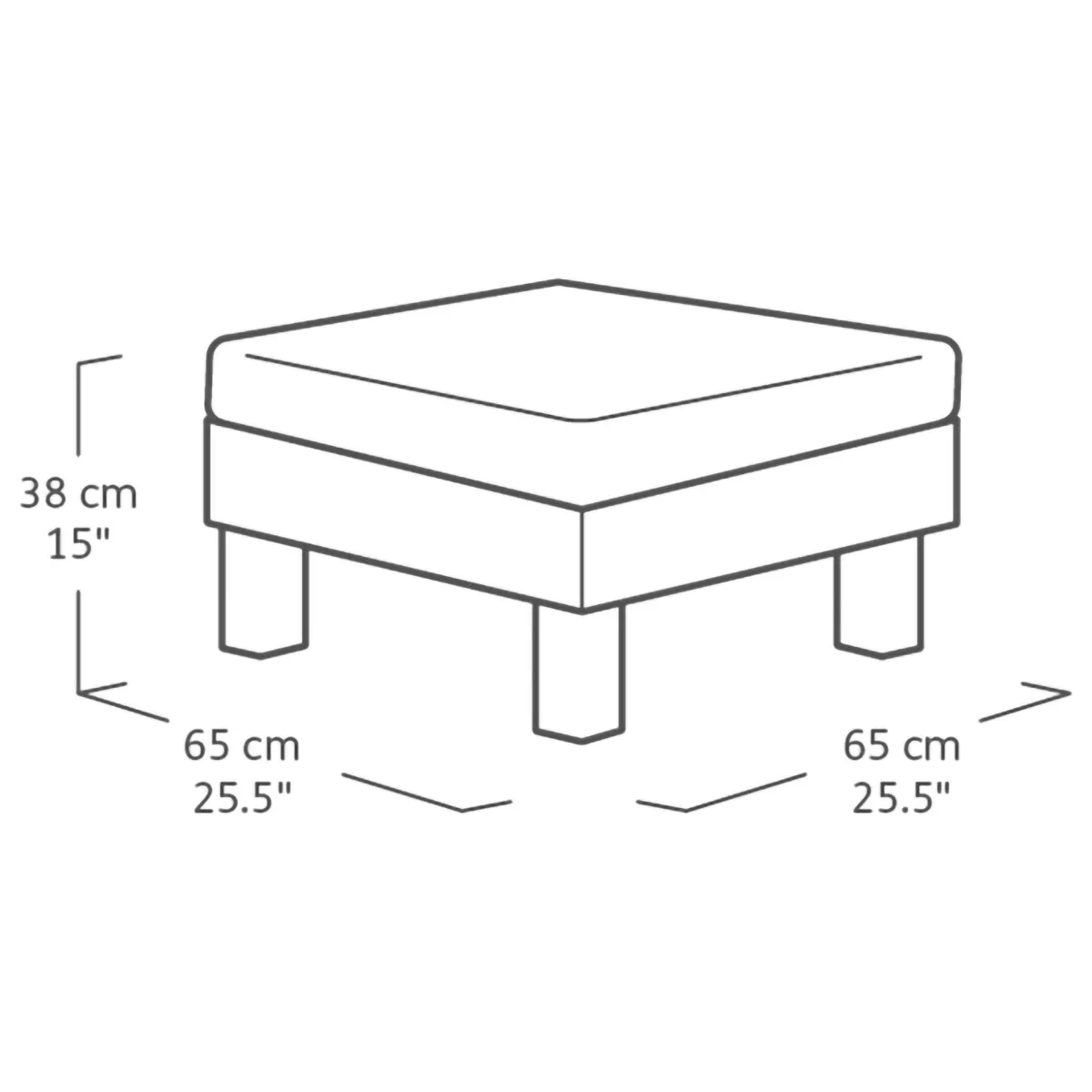 Tavoli Da Esterno > Dmora Tavolino da Esterno 4 Posti 65x65x29h cm - Ionia Marrone Noce