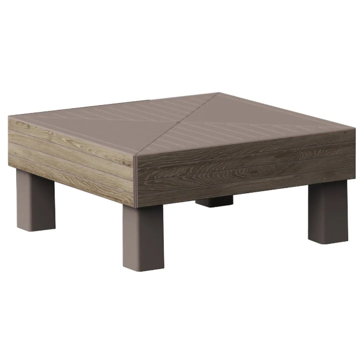 Tavoli Da Esterno > Dmora Tavolino da Esterno 4 Posti 65x65x29h cm - Ionia Marrone Noce