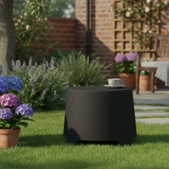 Tavoli Da Esterno > Dmora Tavolino da Esterno 2 Posti 76x49x43h cm, Made in Italy - Mclendon Nero Antracite