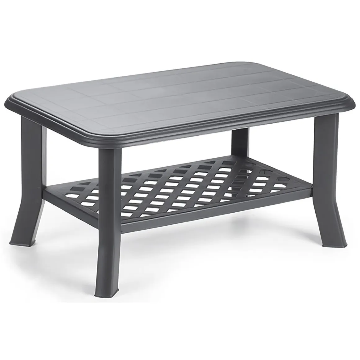 Tavolino da Esterno Nero Antracite 2 Posti 90x60x46h cm, Made in Italy - Ucria