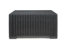 Tavoli Da Esterno > Dmora Tavolino da esterno Parksville, 68x68 h35 cm, Antracite Nero Antracite