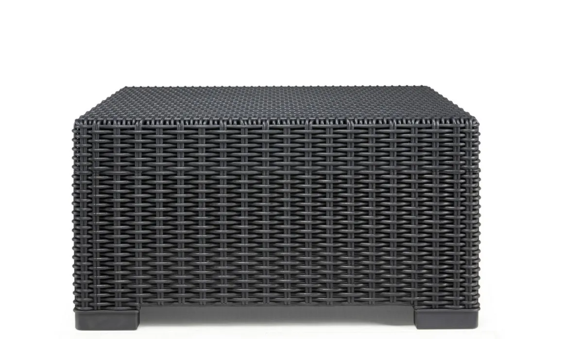 Tavoli Da Esterno > Dmora Tavolino da esterno Parksville, 68x68 h35 cm, Antracite Nero Antracite