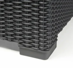Tavoli Da Esterno > Dmora Tavolino da esterno Parksville, 68x68 h35 cm, Antracite Nero Antracite