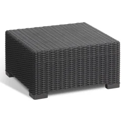 Tavoli Da Esterno > Dmora Tavolino da esterno Parksville, 68x68 h35 cm, Antracite Nero Antracite