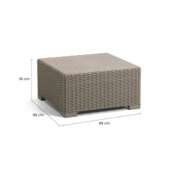 Tavolino da esterno Parksville, 68x68 h35 cm, Tortora