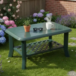Tavoli Da Esterno > Dmora Tavolino da Esterno 2 Posti 90x60x46h cm, Made in Italy - Ucria Verde