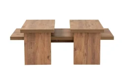 Tavolini Da Salotto > Dmora Tavolino da salotto Amarantha, 110x45 h42 cm, Pino Marrone Pino
