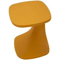 Tavolini Da Salotto > Dmora Tavolino da Salotto Forma Rotondo Colore Ripiano 40x50x40h cm, Materiale Piano in Metallo - Ilam Arancione