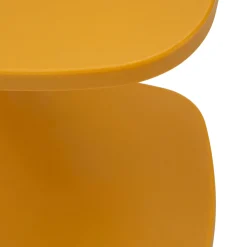 Tavolini Da Salotto > Dmora Tavolino da Salotto Forma Rotondo Colore Ripiano 40x50x40h cm, Materiale Piano in Metallo - Ilam Arancione