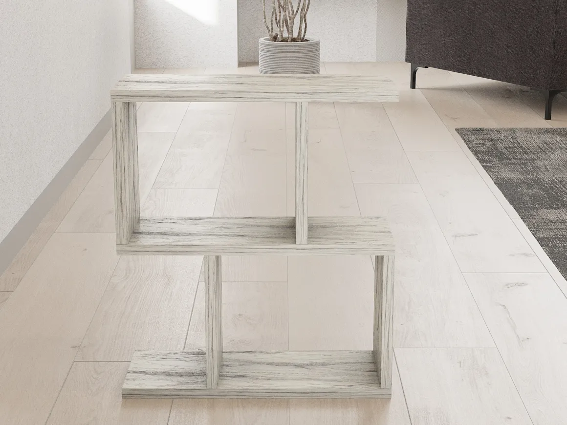 Tavolini Da Salotto > Dmora Tavolino da Salotto 2 Vani Forma Rettangolare 80x40x50h cm, Sfumatura Colore Ripiano Marmo - Verde Beige Marmo