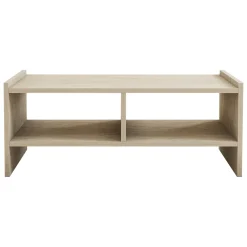 Tavolini Da Salotto > Dmora Tavolino da Salotto Beige Marmo Bianco Portariviste Forma Rettangolare 105x65x30h cm, Colore Ripiano Trasparente - Rhysand Bianco, Beige Marmo