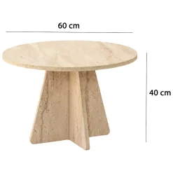 Tavolini Da Salotto > Dmora Tavolino da Salotto Beige Marmo Marrone Noce un Vano con Piedini 105x60x35h cm, Forma Rettangolare - Medicina Marrone Noce, Beige Marmo