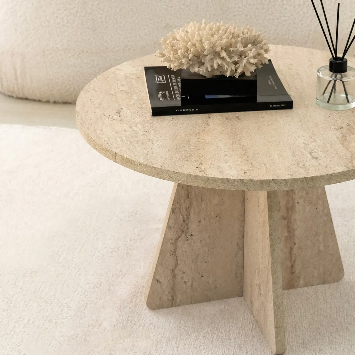 Tavolini Da Salotto > Dmora Tavolino da Salotto Beige Marmo Marrone Noce un Vano con Piedini 105x60x35h cm, Forma Rettangolare - Medicina Marrone Noce, Beige Marmo