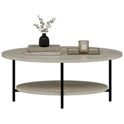 Tavolini Da Salotto > Dmora Tavolino da Salotto un Vano Forma Rettangolare 87x50x32h cm, Sfumatura Colore Ripiano Marmo - Piuro Beige Marmo