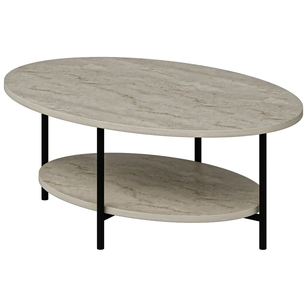 Tavolini Da Salotto > Dmora Tavolino da Salotto un Vano Forma Rettangolare 87x50x32h cm, Sfumatura Colore Ripiano Marmo - Piuro Beige Marmo