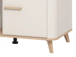 Tavolini Da Salotto > Dmora Tavolino da Salotto Beige Marrone Rovere con Piedini un Vano 101x54.5x46h cm, Forma Rettangolare - Patu Marrone, Beige Rovere