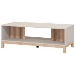 Tavolini Da Salotto > Dmora Tavolino da Salotto Beige Marrone Rovere un Cassetto un Vano 96x40x43h cm, Forma Rettangolare - Karisasa Marrone Rovere, Beige