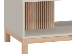 Tavolini Da Salotto > Dmora Tavolino da Salotto Beige Marrone Rovere un Cassetto un Vano 96x40x43h cm, Forma Rettangolare - Karisasa Marrone Rovere, Beige