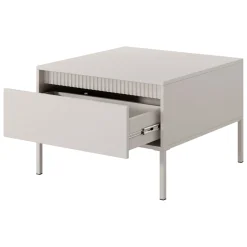 Tavolini Da Salotto > Dmora Tavolino da Salotto un Cassetto con Piedini 68x48x68h cm, Forma Quadrato - Kasinela Beige