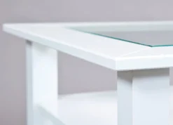 Tavolino da Salotto Bianco 2 Cassetti Portariviste 115x60x45h cm, un Vano - Minturno
