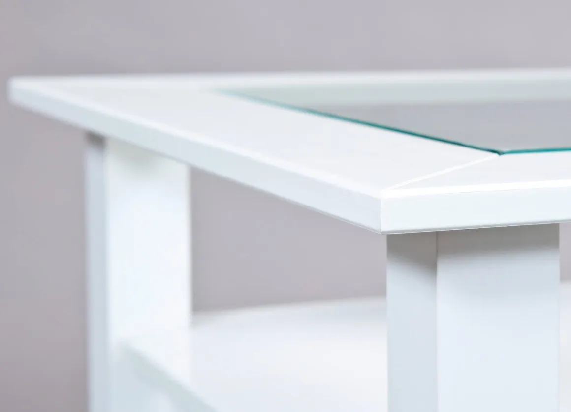 Tavolino da Salotto Bianco 2 Cassetti Portariviste 115x60x45h cm, un Vano - Minturno