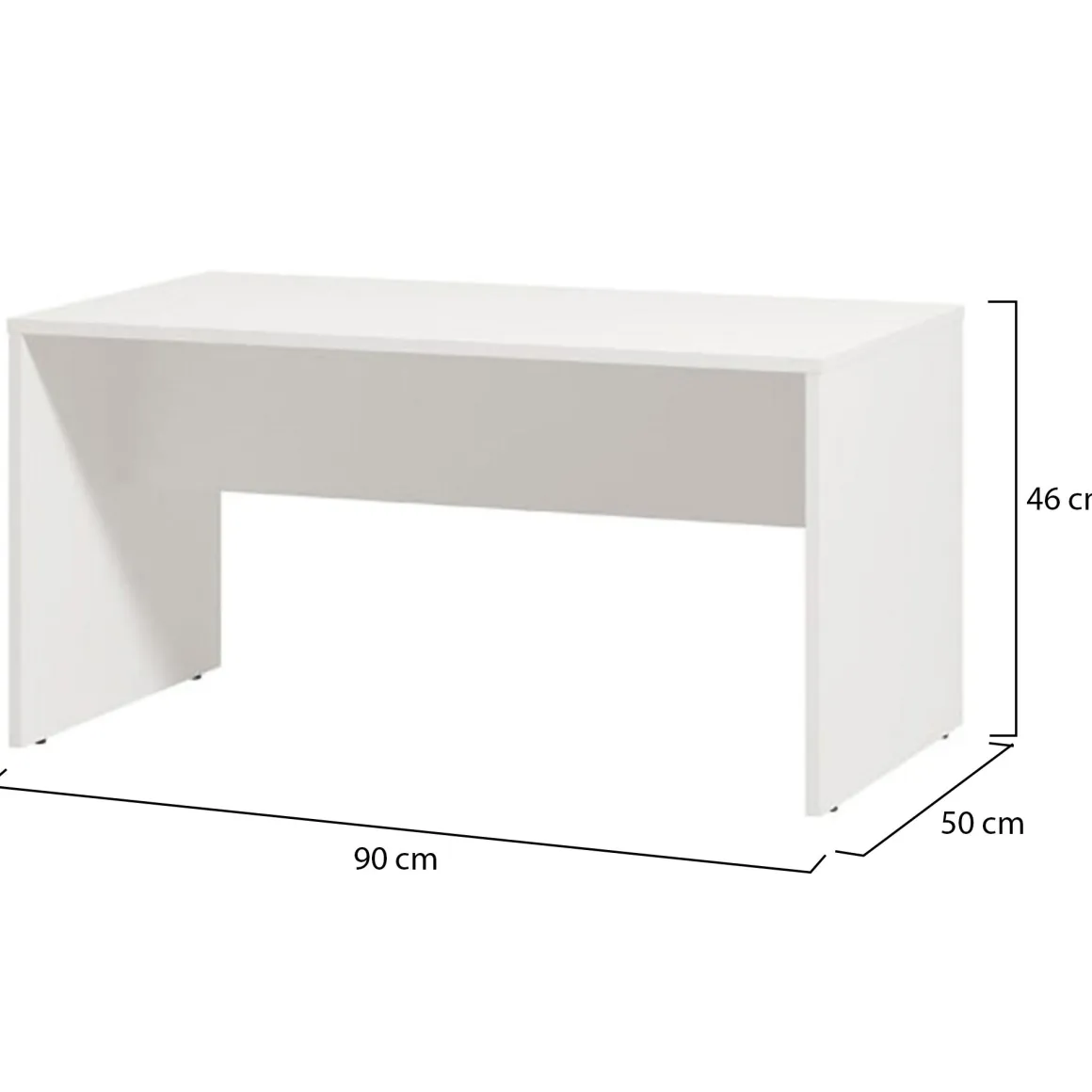 Tavolino da Salotto Bianco con Piedini un Vano 90x49.5x45.5h cm, Forma Rettangolare - Formia