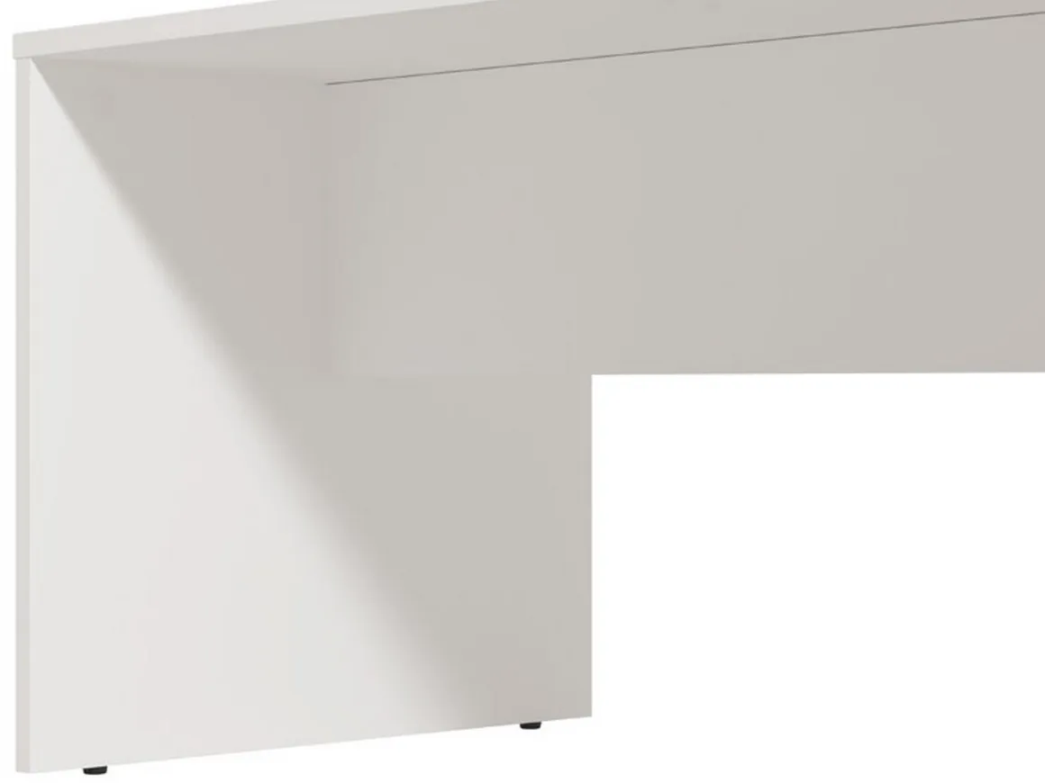 Tavolino da Salotto Bianco con Piedini un Vano 90x49.5x45.5h cm, Forma Rettangolare - Formia