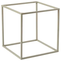Tavolino da Salotto Bianco Crema Forma Quadrato Materiale Piano in Metallo 45x45x52h cm, Colore Ripiano Bianco - Lorsica