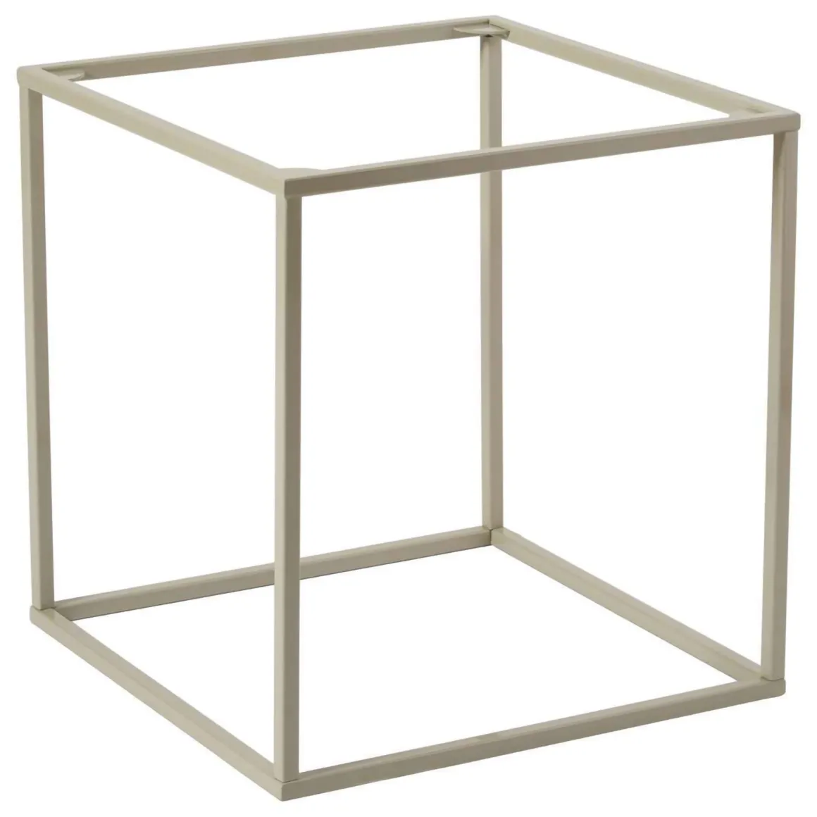 Tavolino da Salotto Bianco Crema Forma Quadrato Materiale Piano in Metallo 45x45x52h cm, Colore Ripiano Bianco - Lorsica