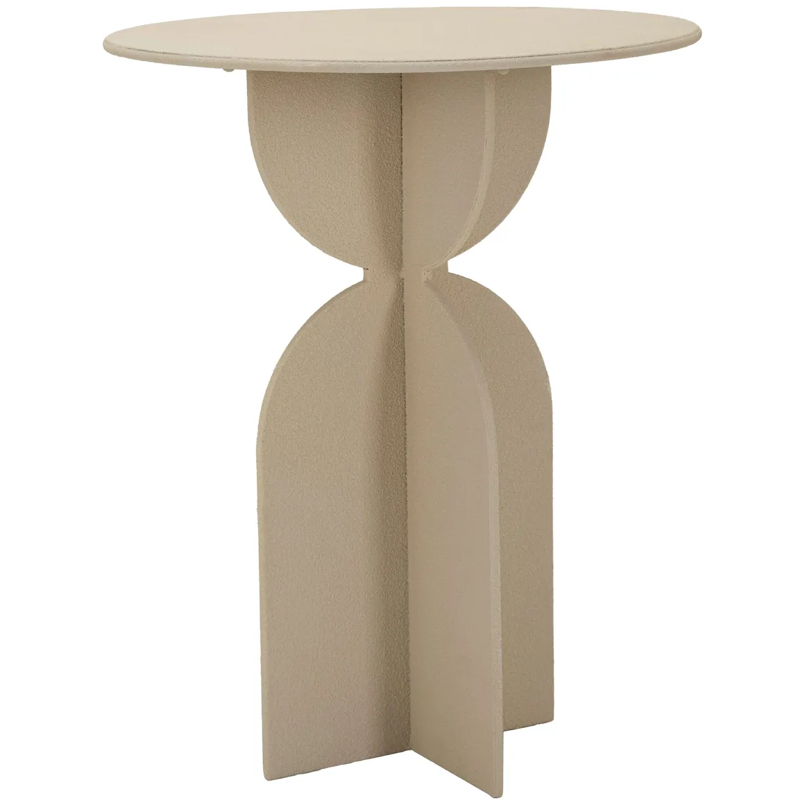 Tavolini Da Salotto > Dmora Tavolino da Salotto Forma Rotondo Colore Ripiano Bianco 46x54x46h cm, Sfumatura Colore Struttura Crema - Inle Bianco Crema