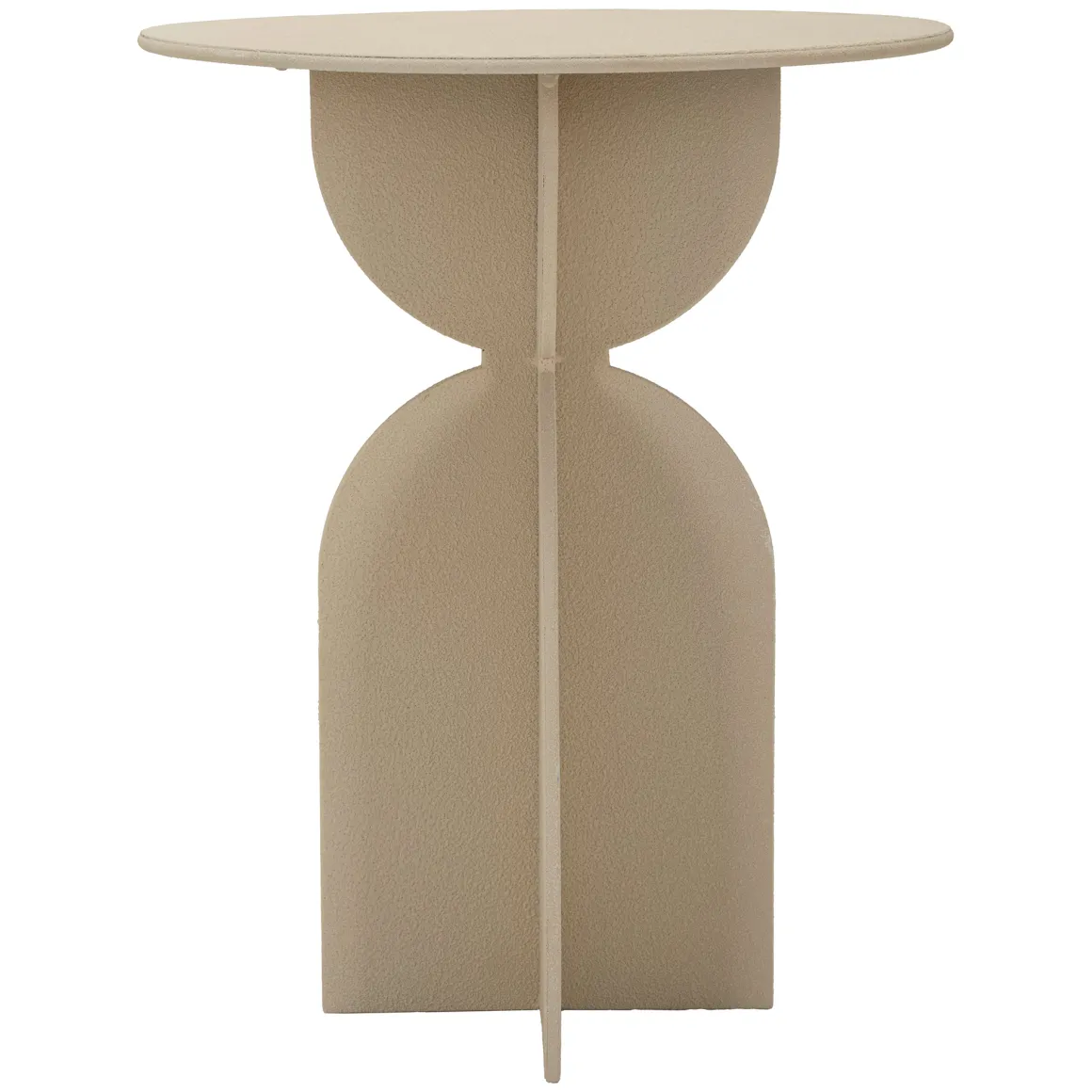 Tavolini Da Salotto > Dmora Tavolino da Salotto Forma Rotondo Colore Ripiano Bianco 46x54x46h cm, Sfumatura Colore Struttura Crema - Inle Bianco Crema