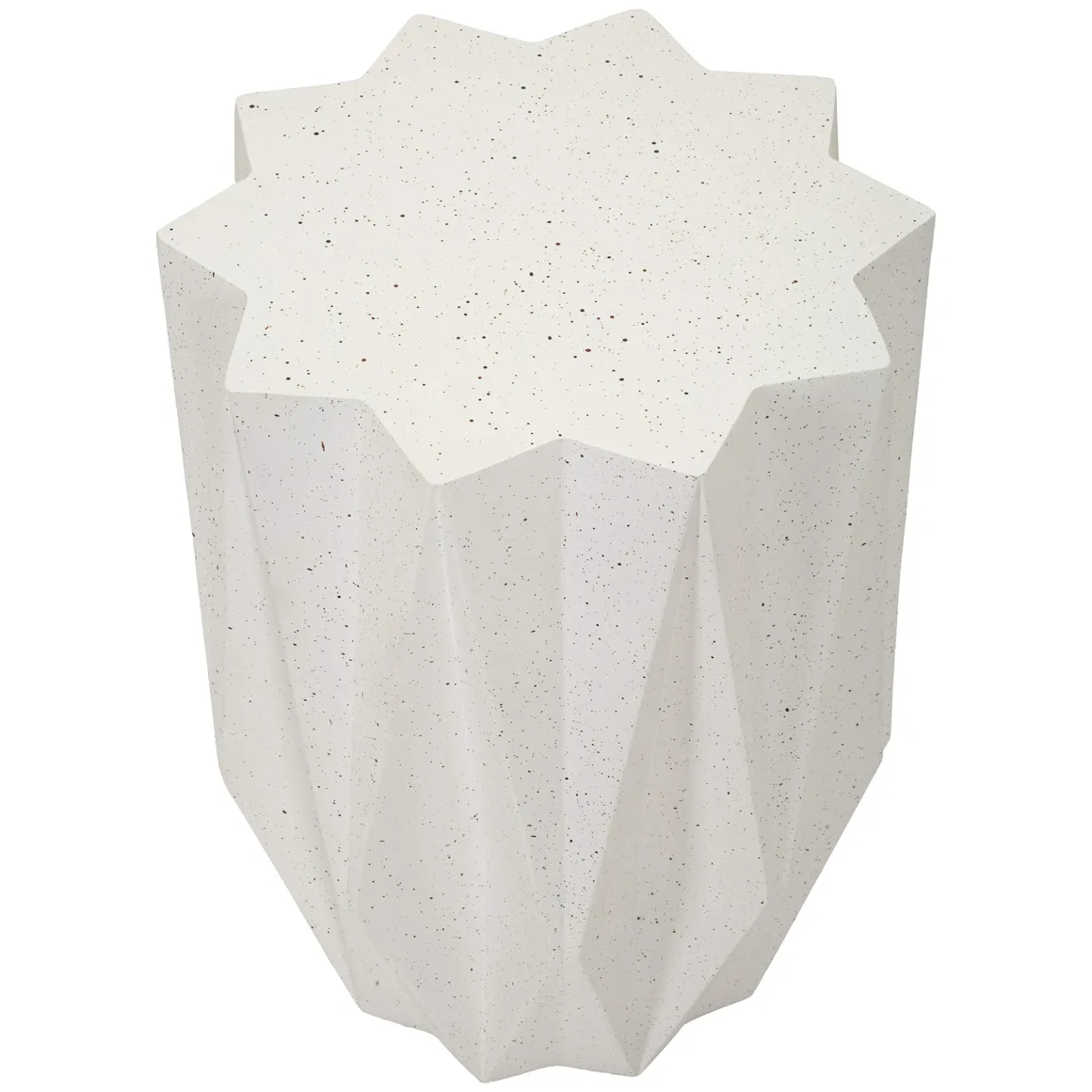 Tavolino da Salotto Bianco Crema Nero Adatto per Indoor/outdoor Effetto Pietra Forma Stella 46x60x46h cm, Colore Ripiano Bianco - Gala