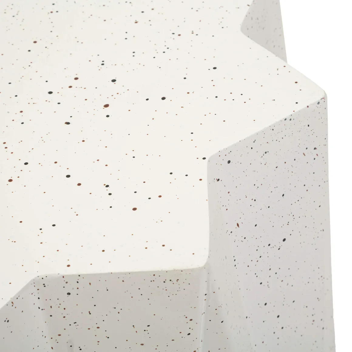 Tavolino da Salotto Bianco Crema Nero Adatto per Indoor/outdoor Effetto Pietra Forma Stella 46x60x46h cm, Colore Ripiano Bianco - Gala