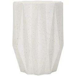 Tavolino da Salotto Bianco Crema Nero Adatto per Indoor/outdoor Effetto Pietra Forma Stella 46x60x46h cm, Colore Ripiano Bianco - Gala