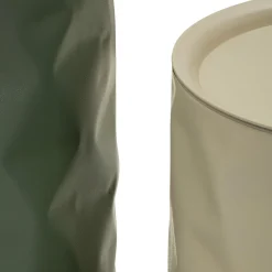 Tavolino da Salotto Bianco Crema Verde set da 2 Forma Rotondo 44x52x44h cm, Colore Ripiano Bianco - Ganomo